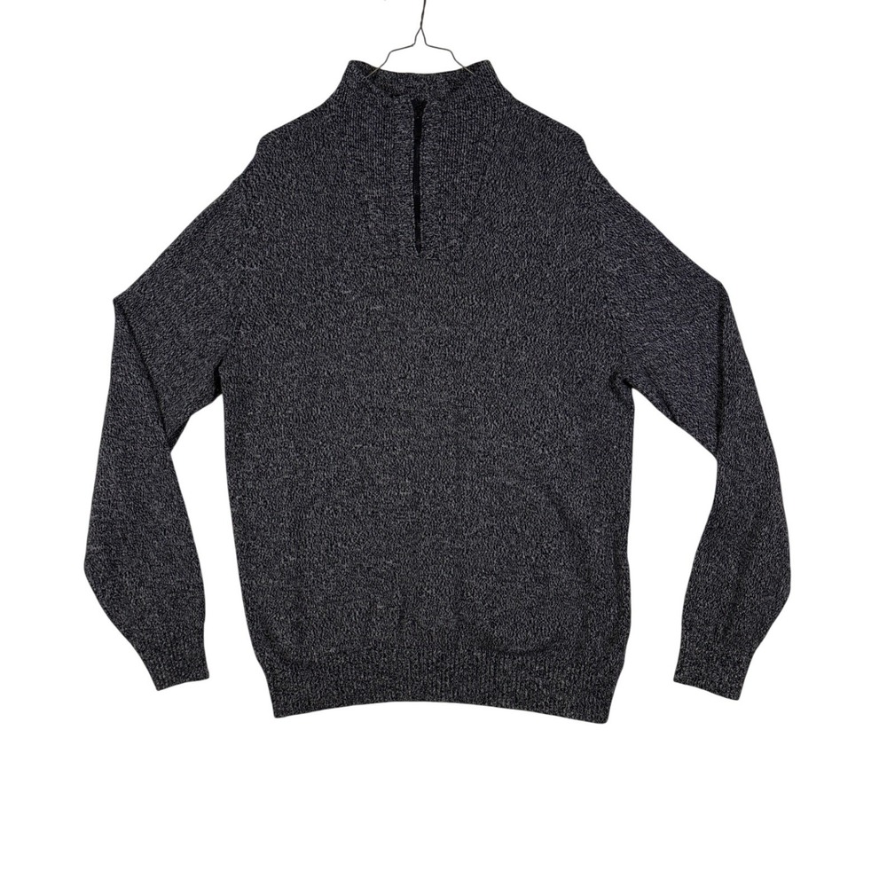 Calvin Klein Jeans Mens Gray Marl Quarter Zip Sweater Mock Neck Large